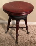 GLASS BALL CLAW FOOTED PIANO STOOL