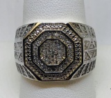 10KT YELLOW GOLD MEN'S DIAMOND RING 9.6GRS