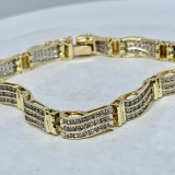 10KT YELLOW GOLD 3.00CTS DIAMOND BRACELET