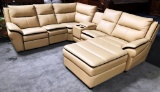 NEW GENUINE LEATHER IVORY COLOR POWER RECLINER SECTIONAL