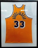SIGNED KAREEM ADULT JABBAR - LAKER FRAMED JERSEY