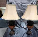 PAIR OF MATCHING LAMPS (CREAM COLOR SHADES)
