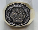 10KT YELLOW GOLD MEN'S DIAMOND RING 5.6GRS