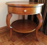 ROUND TOP END TABLE W/ DRAWER