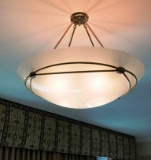 WHITE SHADE CHANDELIER FROM ESTATE ( 4700.00)