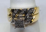 10KT YELLOW GOLD DIAMOND RING SET 5.7GRS