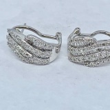 10KT WHITE GOLD 1.10CTS DIAMOND EARRINGS