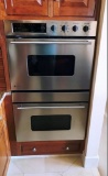 GE  MONOGRAM STAINLESS STEEL DOUBLE OVEN - WORKING CONDITION
