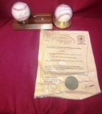 SIGNED BASEBALL WITH CERTIFICATE PLUS EXTRA BALL - SEE PICS FOR DETAILS