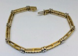 10KT YELLOW GOLD 1.25CTS DIAMOND BRACELET 9.8GRS