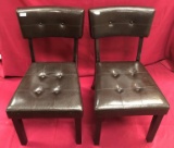 PAIR OF MATCHING SIDE CHAIRS - BROWN
