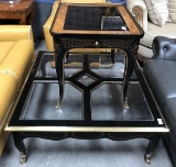 GLASS TOP BLACK COFFEE & END TABLE