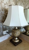 SILVER COLOR TABLE LAMP WITH SHADE