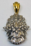 14KT YELLOW GOLD 1.00CTS DIAMOND PENDANT 4.4GRS