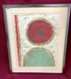 SIGNED & NUMBERED FRAMED ARTWORK - RED & GREEN CIRCLES