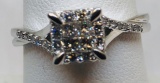10KT WHITE GOLD DIAMOND RING 3.4GRS
