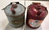 PAIR OF VINTAGE METAL CANS