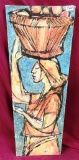 SIGNED CANVAS ARTWORK - LADY WITH BASKET