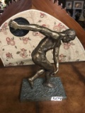 OLYMPIAN SCULPTURE ON MARBLE VASE
