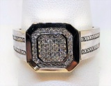10KT YELLOW GOLD MEN'S DIAMOND RING 7.2GRS