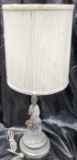 PORCELAIN GIRL WITH BASKET LAMP