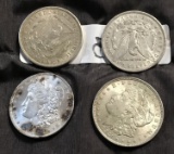 LOT OF (4) MORGAN SILVER DOLLARS  - SEE PICS FOR YEARS & CONDITION