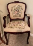 MAHOGANY FRAMED TAPESTRY ARM CHAIR