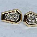 14KT YELLOW GOLD 1.20CTS DIAMOND EARRINGS