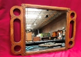 ANTIQUE OAK FRAMED MIRROR