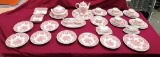 RED & WHITE CHINA SET BY VILLEROY & BOCH - FASAN - MADE IN GERMANY