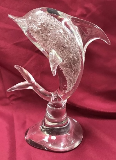 13" ART GLASS DOLPHIN