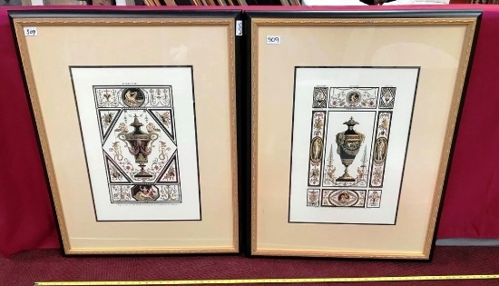 PAIR OF LARGE FRAMED "VASES" ARTWORK