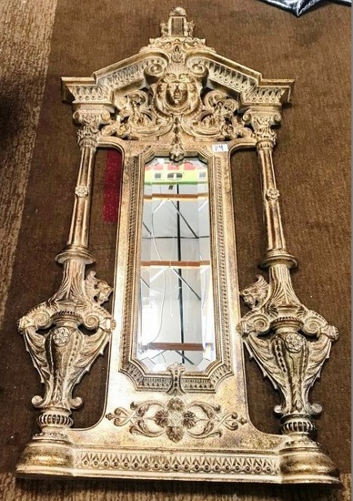 52" TALL GOLD FRAMED MIRROR  - VERY ORNATE