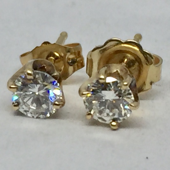 14KT YELLOW GOLD .50CT DIAMOND STUD EARRINGS