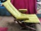 ANTIQUE GREEN UPHOLSTERY FOLDING CHAIR