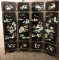 GREAT 4 PANEL BLACK LACQUER DRESSING SCREEN