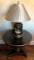 ASIAN BLACK MATCHING TABLE LAMP & LAMP TABLE FROM ESTATE