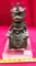 ANTIQUE AFRICAN BUDDHA SCULPTURE ON LUCITE STAND - SITING 