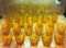 LOT OF VARIOUS SIZE ART GLASS AMBER GLASSES