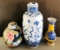 LOT OF (3) ASIAN STYLE CERAMIC DCOR VASES