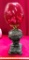 RUBY RED SHADE ANTIQUE LAMP