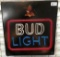 LIGHTED BUD LIGHT BEER SIGN - WORKING