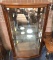 NICE CURVED GLASS LIGHTED CURIO CABINET W/ GLASS SHELVES