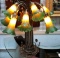 NICE TULIP SHADE TABLE LAMP  - ONE SHADE MISSING