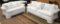 WHITE  COUCH & LOVESEAT W/ LOTS OF PILLOWS