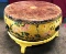 YELLOW STAND ASIAN VINTAGE DRUM COFFEE TABLE - 19