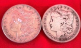 LOT OF TWO SILVER MORGAN DOLLARS - SEE PICS FOR DATES & DETAILS