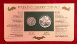 LOT OF TWO WALKING LIBERTY SILVER COINS