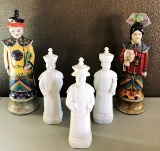 LOT OF (5) ASIAN STYLE CERAMIC DCOR FIGURINES (SEE MARKINGS)