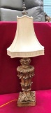 GOLD COLOR TABLE LAMP W/ WHITE SHADE
